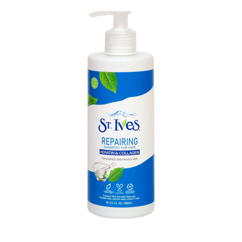 شامپو تقویت کننده و ترمیم کننده مو اس تی.ایوز سری KERATIN COLLAGEN حجم 500 میلی لیتر