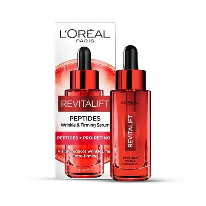 سرم ضد چروک وسفت کننده پوست لورآل مدل Peptides Wrinkle Firming مناسب برای انواع پوست حجم 30 میلی لیتر