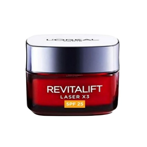 کرم روز ضد چروک و سفت کننده صورت لورآل مدل Revitalift Laser X3 Triple Action Anti Aging مناسب برای انواع پوست حجم 50 میلی لیتر