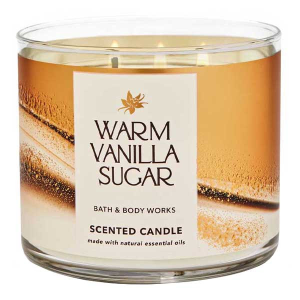 شمع لیوانی معطر بس اند بادی ورکز مدل سه فیتیله با رایحه وانیل، ارکیده و یاس زمان اتمام 45 ساعت