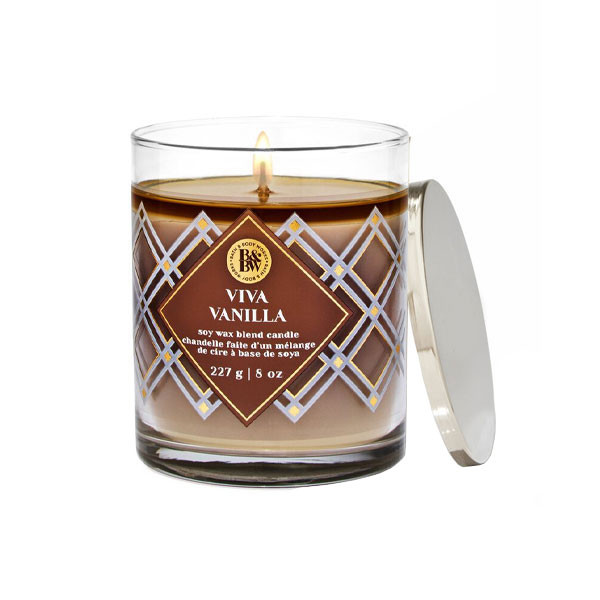 شمع لیوانی معطر بس اند بادی ورکز مدل تک فیتیله viva vanilla با رایحه وانیل زمان اتمام ۳۰ ساعت