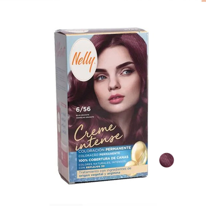 کیت رنگ مو نلی شماره 6.56 مدل creme intense حجم 50 میلی لیتر رنگ قهوه ای روشن بلوطی