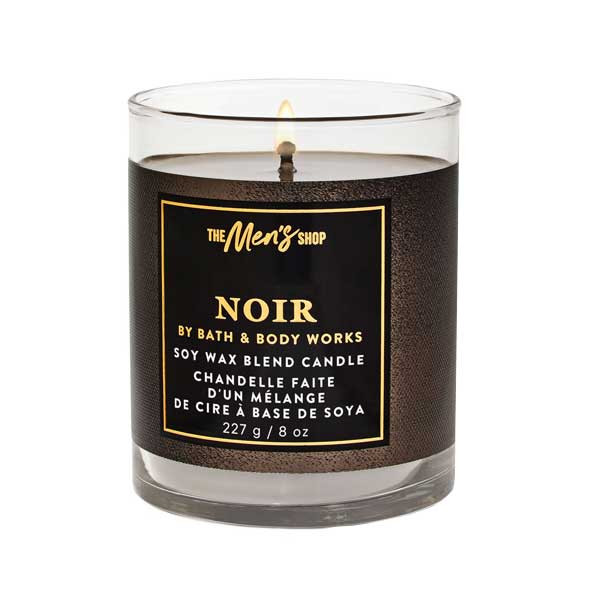 شمع لیوانی معطر بس اند بادی ورکز مدل تک فیتیله Noir با رایحه مردانه زمان اتمام 35 ساعت