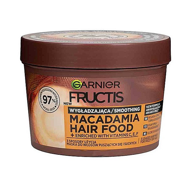ماسک مو تغذیه‌کننده گارنیه مدل MACADAMIA وگان و فاقد سیلیکون مناسب موهای خیلی خشک، زبر حجم 400 میلی‌لیتر