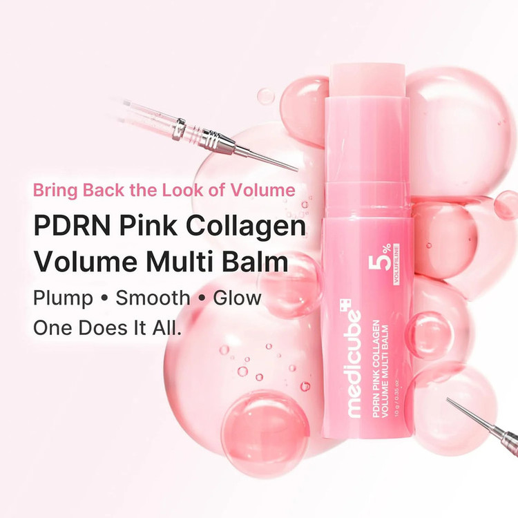 بالم ضدچروک صورت و گردن مدیکیوب مدل PDRN Collagen Volume Multi Balm مناسب برای انواع پوست حجم 10 میلی لیتر